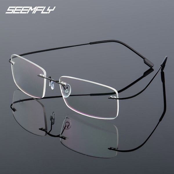 seemfly rimless fashion glasses frame men women titanium metal frame flexible eyeglasses spectacle female male frameless eyewear, Black
seemfly rimless fashion glasses frame men women titanium metal frame flexible eyeglasses spectacle female male frameless eyewear, Black