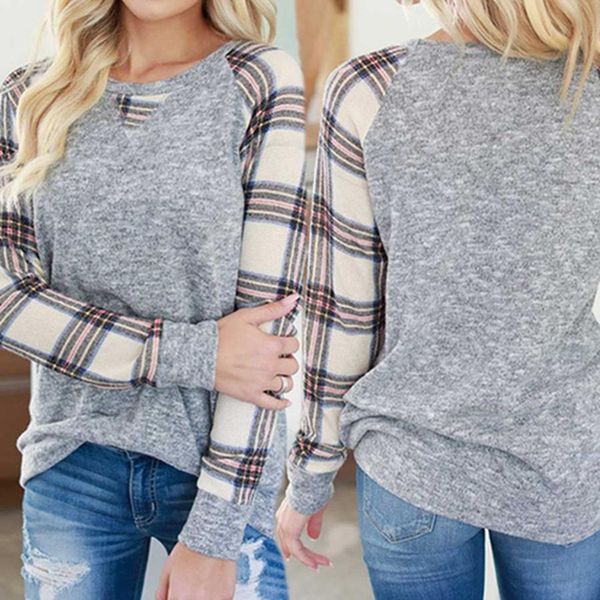 wholesale women fashion elastic breathable sweat absorb t-shirts long sleeves round neck t-shirt plaid splicing cashmere dh0869, Blue;gray
wholesale women fashion elastic breathable sweat absorb t-shirts long sleeves round neck t-shirt plaid splicing cashmere dh0869, Blue;gray