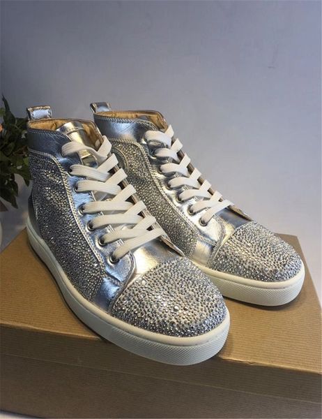 casual designer fashion men silver leather strass crystal high shoes brand new driving shoes sneakers, Black
casual designer fashion men silver leather strass crystal high shoes brand new driving shoes sneakers, Black