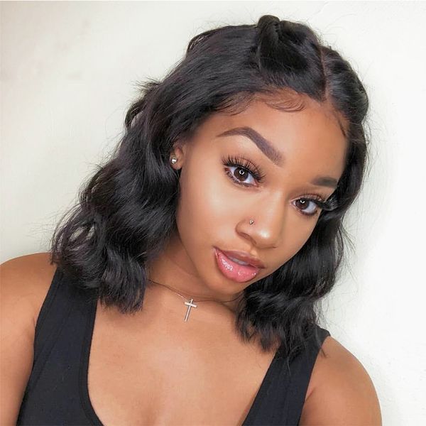 short body wave wigs 100% human hair 13x6 wigs long parting for black women 360 lace frontal wigs, Black;brown
short body wave wigs 100% human hair 13x6 wigs long parting for black women 360 lace frontal wigs, Black;brown