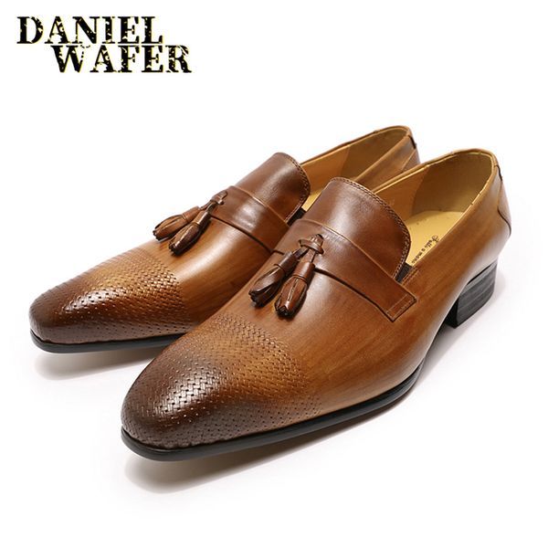 luxury men genuine leather shoes casual tassel loafers slip on brown black handmade shoes dress office wedding leather men
luxury men genuine leather shoes casual tassel loafers slip on brown black handmade shoes dress office wedding leather men