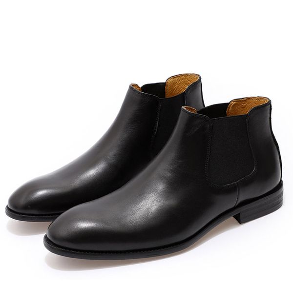 genuine leather boots mens slip-on plain toe black ankle boot men's high dress shoes street fashion
genuine leather boots mens slip-on plain toe black ankle boot men's high dress shoes street fashion