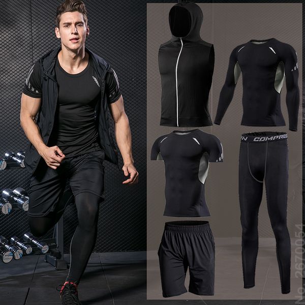 men's running sets gym tight pants compression shirt fitness shorts jogging sportswear thin jacket training suit dry fit t-shirt, Black;blue
men's running sets gym tight pants compression shirt fitness shorts jogging sportswear thin jacket training suit dry fit t-shirt, Black;blue