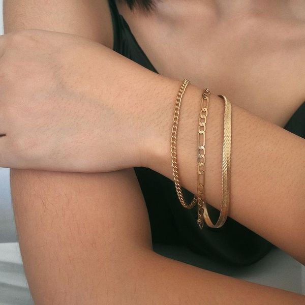 link, chain boho snake bracelet bangle for women armband punk multi layer heavy metal thick couple jewelry, Black
link, chain boho snake bracelet bangle for women armband punk multi layer heavy metal thick couple jewelry, Black