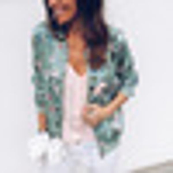 short coat jacket women delicate print clothes long sleeve zipper bomber, Black;brown
short coat jacket women delicate print clothes long sleeve zipper bomber, Black;brown