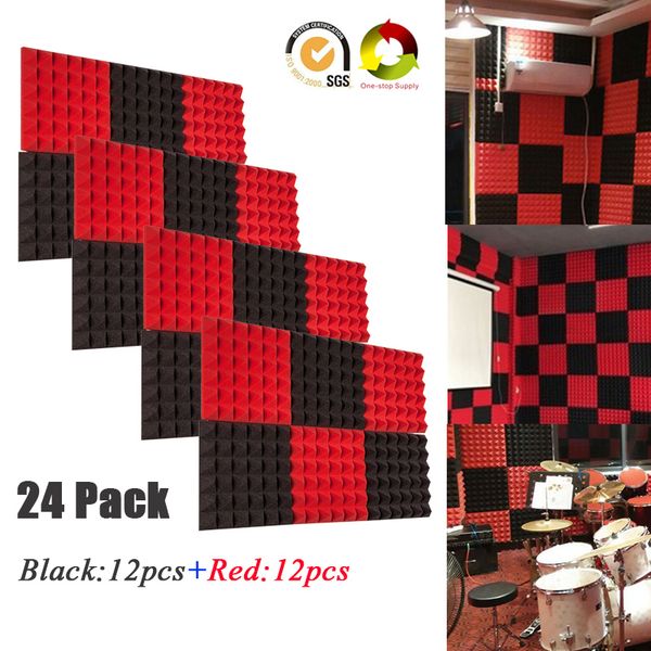 24pcs recording studio pyramid acoustic foam sound treatment soundproof panel soundabsorption noise reduction tile 30x30x5cm
24pcs recording studio pyramid acoustic foam sound treatment soundproof panel soundabsorption noise reduction tile 30x30x5cm