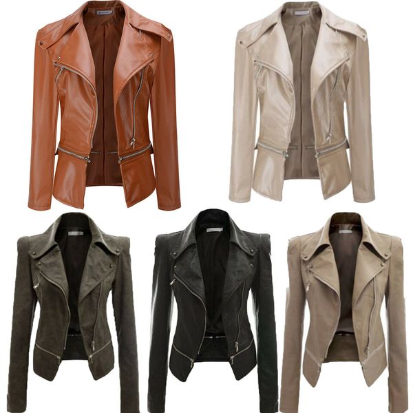 4 colour s-4xl women's ladies pu leather jacket flight coat zip up biker casual outfit 53692850474750, Black;brown
4 colour s-4xl women's ladies pu leather jacket flight coat zip up biker casual outfit 53692850474750, Black;brown