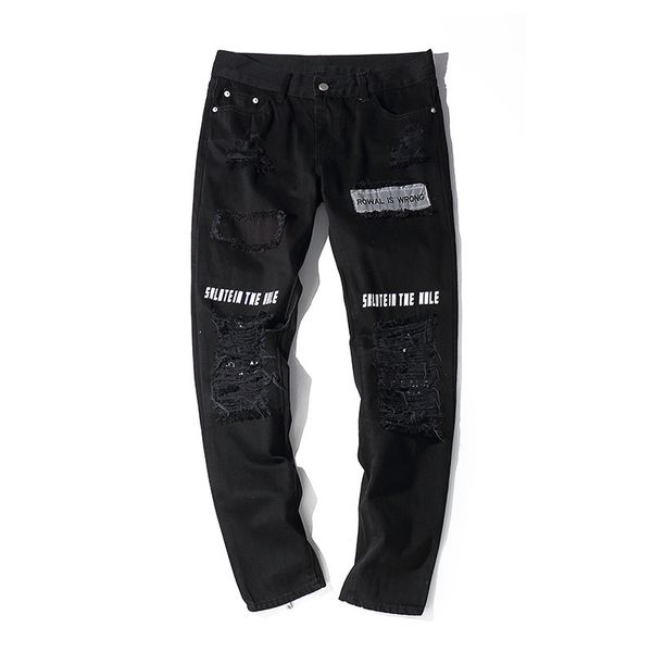 tkpa men hiphop black jeans ripped printed zipper designer slim fit repres pencil pants, Blue
tkpa men hiphop black jeans ripped printed zipper designer slim fit repres pencil pants, Blue
