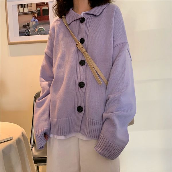 women's knits & tees women spring autumn turn-down collar long sleeve sweater knitted cardigan coat jacket single breasted loose plus s, White
women's knits & tees women spring autumn turn-down collar long sleeve sweater knitted cardigan coat jacket single breasted loose plus s, White