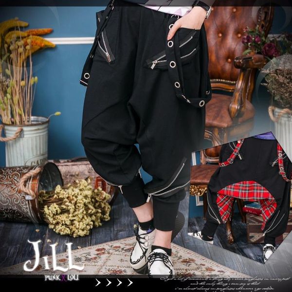 new 2018 women and men's clohting hair stylist fashion punk rocker multi level design strap model harem pants plus size costumes, Black
new 2018 women and men's clohting hair stylist fashion punk rocker multi level design strap model harem pants plus size costumes, Black