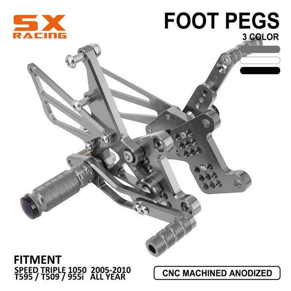 motorcycle aluminum adjustable footpegs billet foot pegs foot pedals rest rearset for t595 t509 955i speed triple -10
motorcycle aluminum adjustable footpegs billet foot pegs foot pedals rest rearset for t595 t509 955i speed triple -10