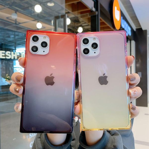 shockproof square gradient color soft silicone phone case for iphone 11 pro max xs max xr 7 8 plus se2 x tpu clear back cover
shockproof square gradient color soft silicone phone case for iphone 11 pro max xs max xr 7 8 plus se2 x tpu clear back cover
