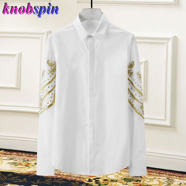 double-sleeved embroidery men shirt casual slim business male dress shirts popular personality camisas plus size -4xl chemise, White;black
double-sleeved embroidery men shirt casual slim business male dress shirts popular personality camisas plus size -4xl chemise, White;black