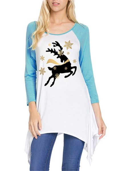 new casual women xmas casual long sleeve o-neck print animal pullover cotton christmas reindeer blouse, White
new casual women xmas casual long sleeve o-neck print animal pullover cotton christmas reindeer blouse, White