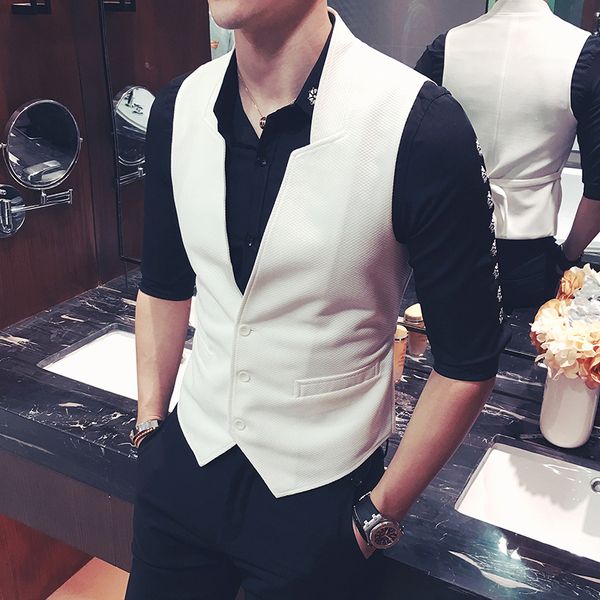 2019 brand clothing spring fashion men slim fit business suit vest/male pure cotton leisure ma3 jia3 size s-5xl, Black;white
2019 brand clothing spring fashion men slim fit business suit vest/male pure cotton leisure ma3 jia3 size s-5xl, Black;white