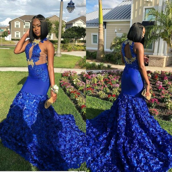 royal blue 2019 mermaid prom dresses for black girls evening gowns keyhole neck lace appliques rose flowers formal dress
royal blue 2019 mermaid prom dresses for black girls evening gowns keyhole neck lace appliques rose flowers formal dress