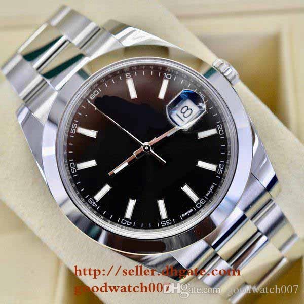 Мужские Datejust 41 Black Стик Набор Smooth ободок Oyster браслет 126300 Asia 2813 Механизм Автоматиче