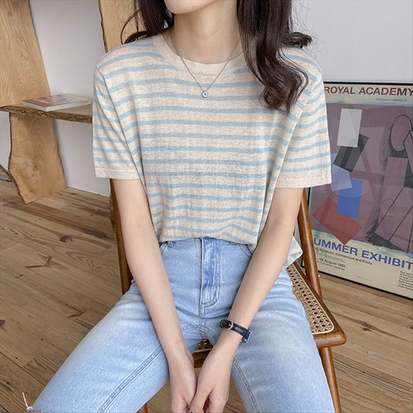 short-sleeved clothing 2020 linen striped t-shirt ins fashion short-sleeved clothing women's 2020 linen striped t-shirt women's in, White
short-sleeved clothing 2020 linen striped t-shirt ins fashion short-sleeved clothing women's 2020 linen striped t-shirt women's in, White