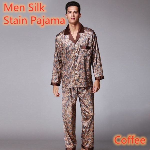 men's sleepwear 2021 silk pajamas spring men hombre ppijama autumn long sleeve trousers coffee nightwear for, Black;brown
men's sleepwear 2021 silk pajamas spring men hombre ppijama autumn long sleeve trousers coffee nightwear for, Black;brown