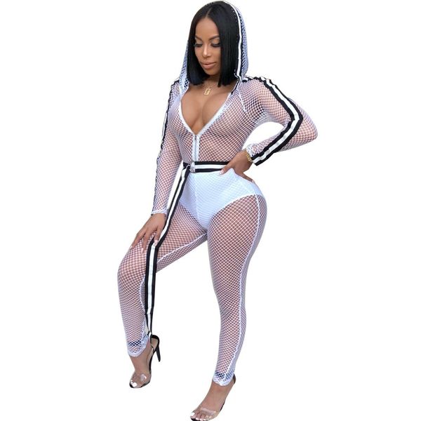 women long sleeve mesh long romper see through skinny jumpsuit nightclub sashes one piece, Black;white
women long sleeve mesh long romper see through skinny jumpsuit nightclub sashes one piece, Black;white