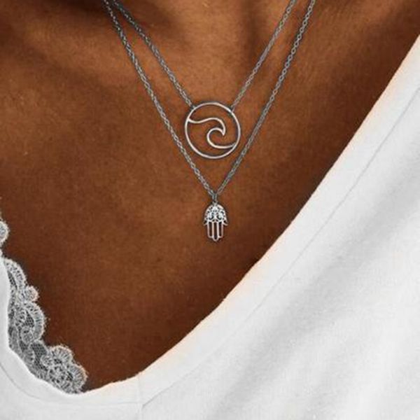 new trendy hollow palm multi-layer necklace jewelry choker multi layer necklace gift for women boho long party gifts, Silver
new trendy hollow palm multi-layer necklace jewelry choker multi layer necklace gift for women boho long party gifts, Silver