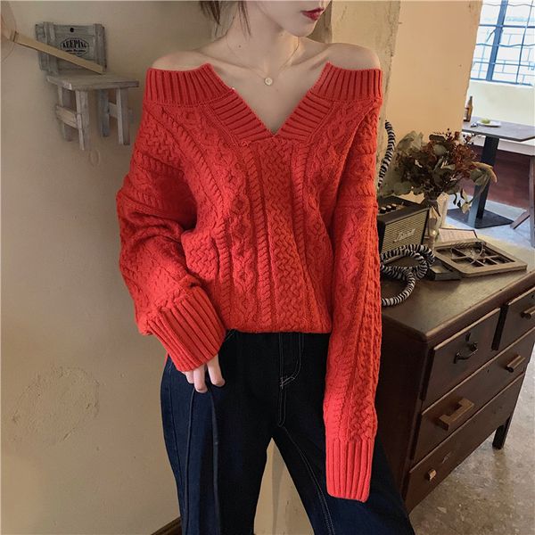 gruiiceen 2019 sweater and pullovers women autumn winter v-neck knitting jumpers loose style new arrival, White;black
gruiiceen 2019 sweater and pullovers women autumn winter v-neck knitting jumpers loose style new arrival, White;black