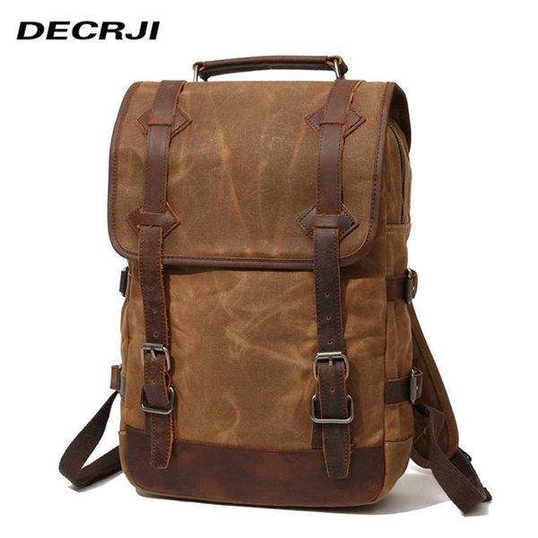 decrji genuine leather backpack men waterproof canvas bagpack travel backpack male large capacity lapschool bag 2018
decrji genuine leather backpack men waterproof canvas bagpack travel backpack male large capacity lapschool bag 2018