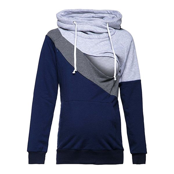 long sleeve nursing hoodie maternity clothes colorblock hooded breastfeeding hoodie ty66, Black
long sleeve nursing hoodie maternity clothes colorblock hooded breastfeeding hoodie ty66, Black