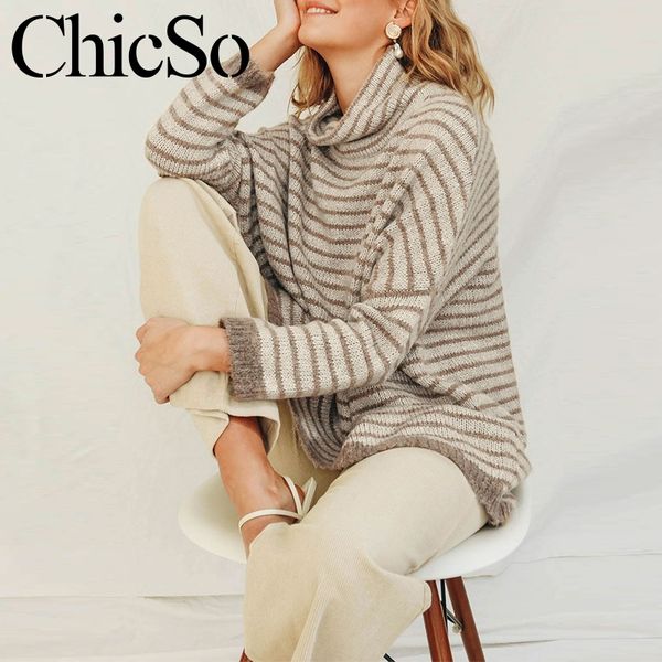 missychilli knitted grey striped pullover women elegant oversized sweater jumper female autumn winter turtleneck warm sweater, White;black
missychilli knitted grey striped pullover women elegant oversized sweater jumper female autumn winter turtleneck warm sweater, White;black
