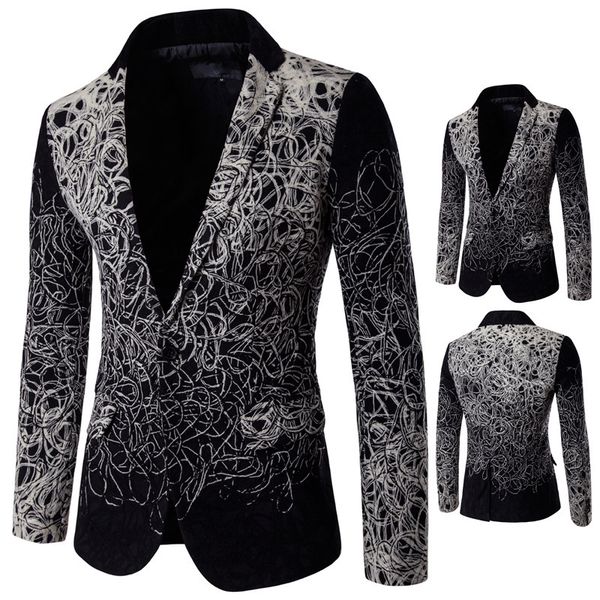 2018 spring and autumn men's suit europe and america-style flower-shaped trend single breasted men's casual suit selling, White;black
2018 spring and autumn men's suit europe and america-style flower-shaped trend single breasted men's casual suit selling, White;black