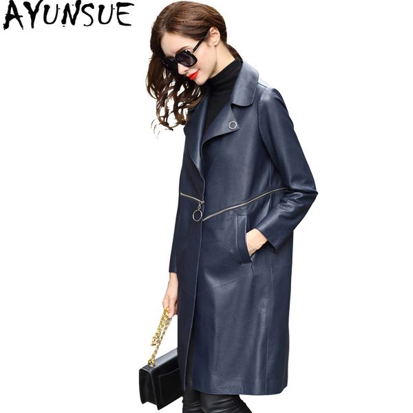 ayunsue fashion genuine leather jacket long loose trech coat female real sheepskin coats autumn winter jackets for women lms172, Black
ayunsue fashion genuine leather jacket long loose trech coat female real sheepskin coats autumn winter jackets for women lms172, Black