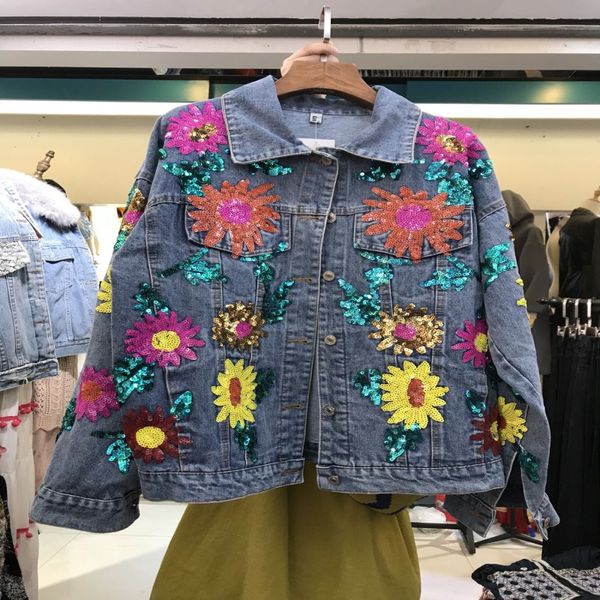design 2019 spring jacket women denim embroidery floral beading pearl sequin patch epaulet ripped hole bomber denim jacket, Black;brown
design 2019 spring jacket women denim embroidery floral beading pearl sequin patch epaulet ripped hole bomber denim jacket, Black;brown