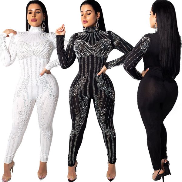 women fashion sequin club wear mesh jumpsuit female costumes shining crystal diamond stretch leotard bodysuit catsuit party, Black;white
women fashion sequin club wear mesh jumpsuit female costumes shining crystal diamond stretch leotard bodysuit catsuit party, Black;white