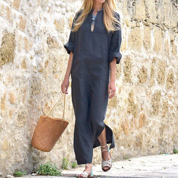 woman dresses women dress plus size 2019 women linen dress summer long sleeve split pockets long 100% cotton maxi vestidos robe, Black;gray
woman dresses women dress plus size 2019 women linen dress summer long sleeve split pockets long 100% cotton maxi vestidos robe, Black;gray