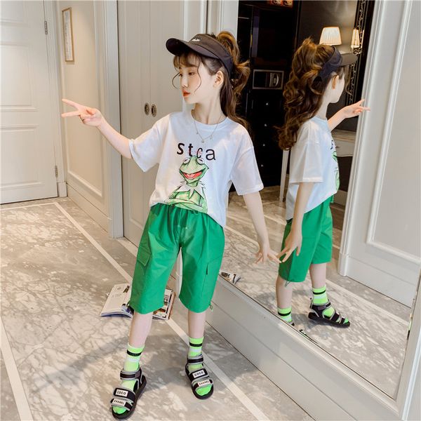 baby outfits clothes set green high waist casual shorts + cute teens girl for summer cotton cartoon pattern clothing suit, White
baby outfits clothes set green high waist casual shorts + cute teens girl for summer cotton cartoon pattern clothing suit, White