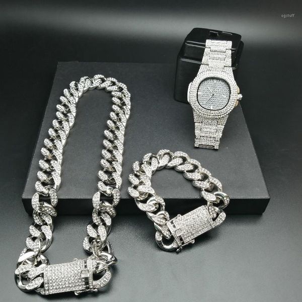 2cm hip hop gold color iced out crystal miami cuban chain gold silver men watch & necklace & bracelet set hip hop king new1
2cm hip hop gold color iced out crystal miami cuban chain gold silver men watch & necklace & bracelet set hip hop king new1