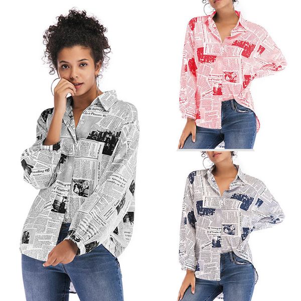 newspaper letter print blouse women long sleeve t shirt spring camicia turn-down collar button shirts fashion blouses clothing -xl, White;black
newspaper letter print blouse women long sleeve t shirt spring camicia turn-down collar button shirts fashion blouses clothing -xl, White;black