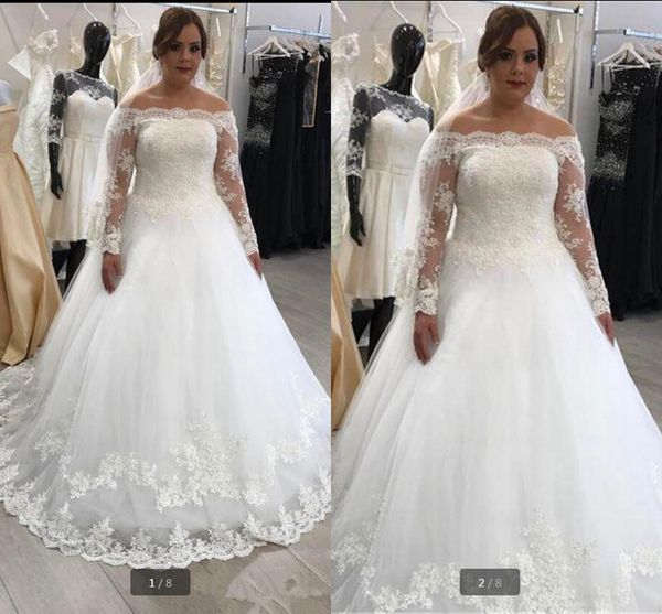long sleeve 2019 lace appliques wedding dresses ball gown long bridal dress wedding gowns vestido de novia 2019 wedding dress, White
long sleeve 2019 lace appliques wedding dresses ball gown long bridal dress wedding gowns vestido de novia 2019 wedding dress, White