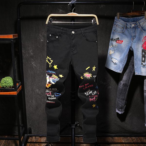 european american style denim black jeans famous brand mens pencil pants straight skinny jeans for men plus size, Blue
european american style denim black jeans famous brand mens pencil pants straight skinny jeans for men plus size, Blue