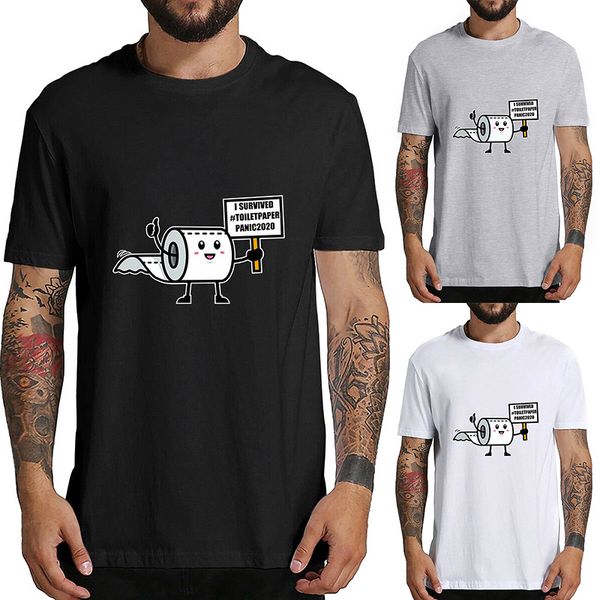 men short sleeves t-shirt letters printed i survived toilet paper panic 2020 summer j55, White;black
men short sleeves t-shirt letters printed i survived toilet paper panic 2020 summer j55, White;black