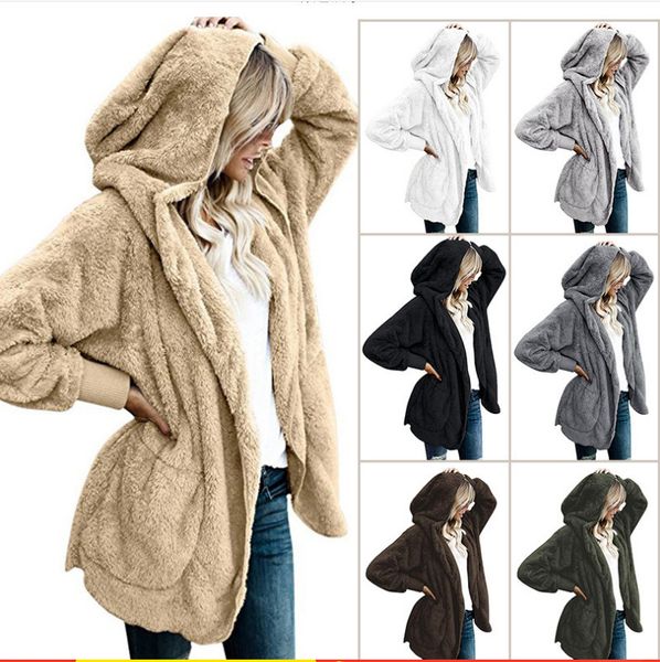 women plush sherpa hooded outerwear pocket hoodie coat warm sweater outdoor casual outwear warm plus size jacket overcoat cny1624, Black
women plush sherpa hooded outerwear pocket hoodie coat warm sweater outdoor casual outwear warm plus size jacket overcoat cny1624, Black