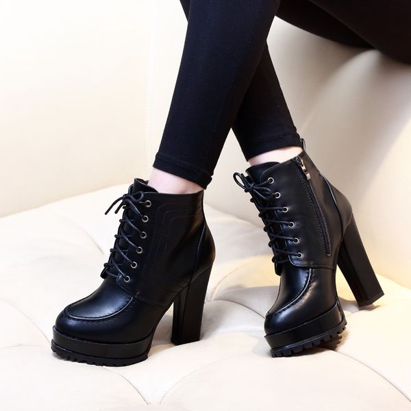 women ankle boots square high heel boots for woman fashion zip black autumn winter womens lace up platform shoes ch-b0024
women ankle boots square high heel boots for woman fashion zip black autumn winter womens lace up platform shoes ch-b0024