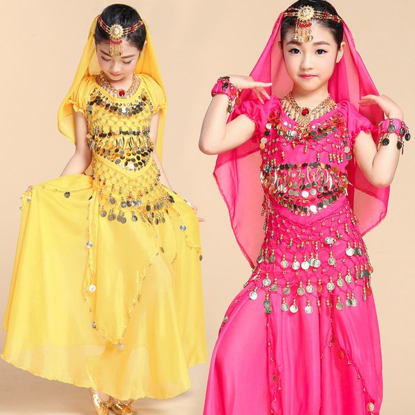 new children's belly dance practice set june 1 children's day stage performance dress dance dress for women gold coin belt, Black;red 
new children's belly dance practice set june 1 children's day stage performance dress dance dress for women gold coin belt, Black;red