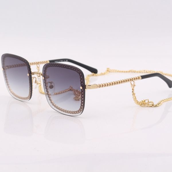 frame rimless sunglasses square fashion shades with sunglasses women 4244 chain, White;black
frame rimless sunglasses square fashion shades with sunglasses women 4244 chain, White;black