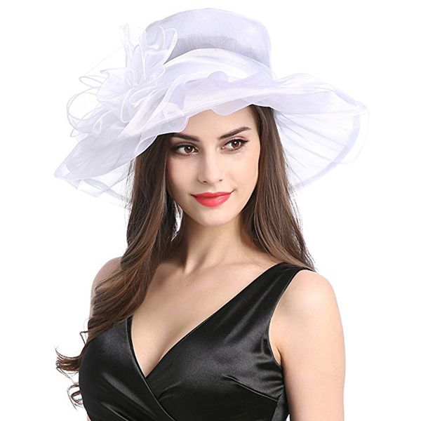 women organza wide brim summer sun hat elegant floral adorn ladies church kentucky derby fascinator tea party wedding hat, Blue;gray
women organza wide brim summer sun hat elegant floral adorn ladies church kentucky derby fascinator tea party wedding hat, Blue;gray