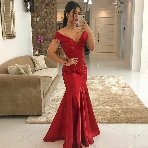 v-neck red satin evening dresses satin mermaid prom dresses off the shoulder formal evening party gowns, Black;red
v-neck red satin evening dresses satin mermaid prom dresses off the shoulder formal evening party gowns, Black;red