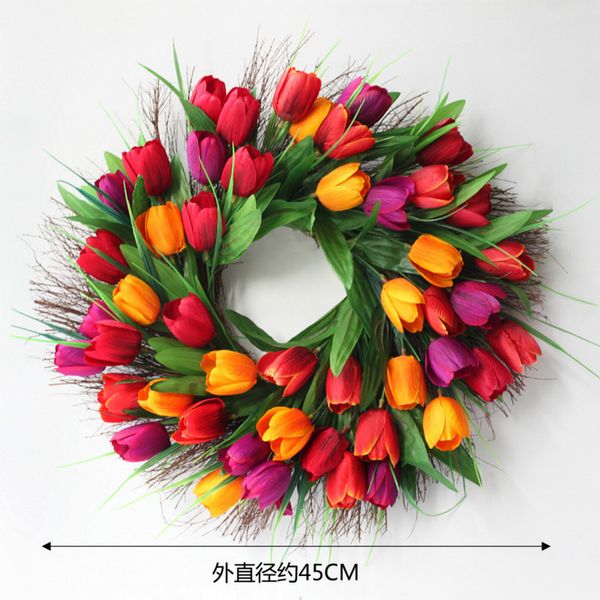 artificial tulip door wreath simulation silk tulip flower cloth wreath christmas wedding wreath decoration
artificial tulip door wreath simulation silk tulip flower cloth wreath christmas wedding wreath decoration