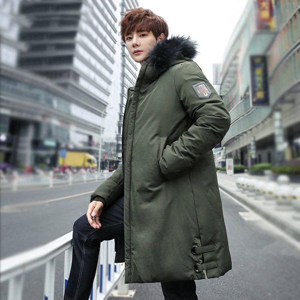 new men's down jacket men's mid-length youth korean slim thick warm jacket 069, Black
new men's down jacket men's mid-length youth korean slim thick warm jacket 069, Black