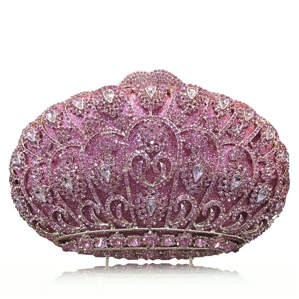 diamond dinner party hand bag crown shape hand bag bridal wedding dress evening