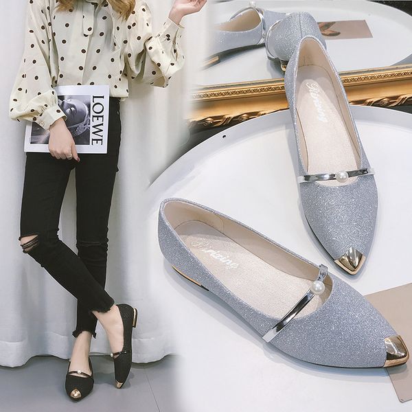 new style flat heel pointed-toe sequin shallow mouth single shoes women's pearl korean-style low-shoes women's anticollision
new style flat heel pointed-toe sequin shallow mouth single shoes women's pearl korean-style low-shoes women's anticollision